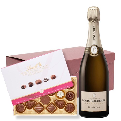 Louis Roederer Collection 245 Champagne 75cl and Lindt Master Chocolatier Hamper – Premium Gift